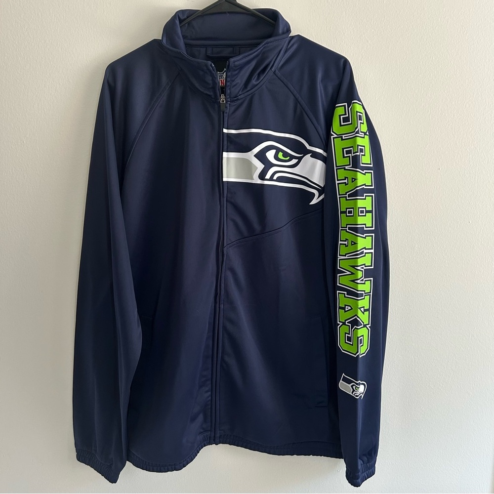 Seattle Seahawks Men’s L Navy Jacket NWOT